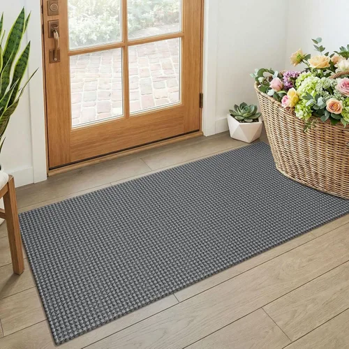 Miniatura 275 de KOZYFLY - Tapetes para entrada, lavable, tejido, con respaldo de goma antideslizante, de algodón, interiores, cocina, entrada, vestíbulo y puerta