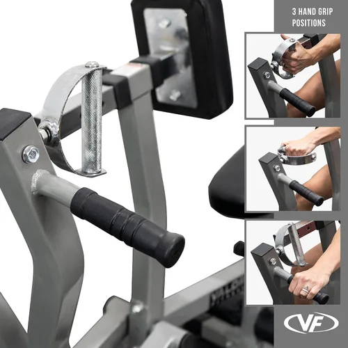 Miniatura 5 de Valor Fitness Seated Row Machine – Plate Loaded with Converging Arms & Multi-Grip Handles, 400 lb Capacity, 2" Plate Adapters for Back & Chest
