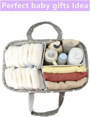 Miniatura 3 de Organizador de pañales para bebé Cesta de almacenamiento para regalos de baby shower para niña o niño Portátil Grande Porta pañales para cambiador