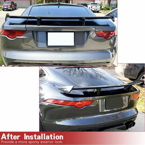 Miniatura 2 de Alerón trasero del tronco de fibra de carbono real para Jaguar F-Type Coupé 2014-2018 Tapa trasera del maletero Highkick Spoiler Wing Factory Outlet