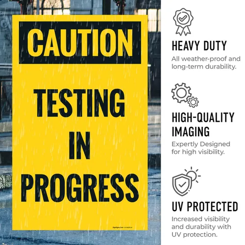 Miniatura 5 de Caution Testing in Progress Sidewalk Sign Kit, 10x16 Inches, Replacement Panels (2 Pack) Thick HDPS Plastic, Made in USA by Sigo Signs