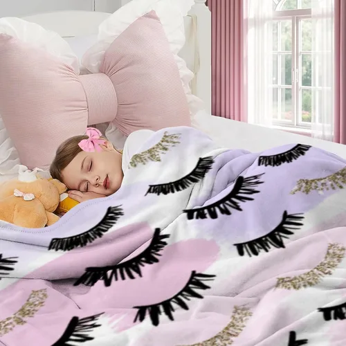 Miniatura 3 de Manta de pestañas para cama de pestañas, regalo de San Valentín, manta femenina para sofá, cama, decoración de habitación de pestañas, manta