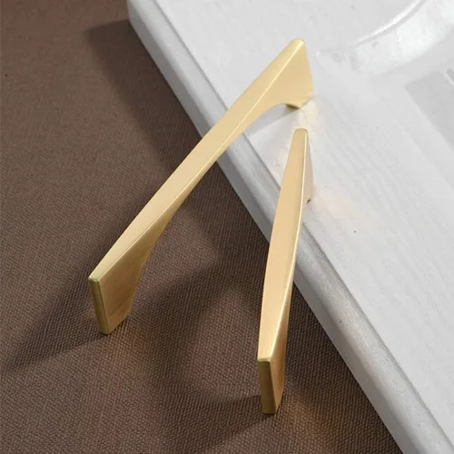 Miniatura 5 de Paquete de 4 tiradores dorados de latón cepillado para cajones de tocador, accesorios de gabinete de baño