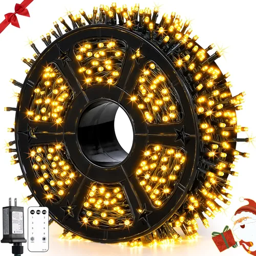 Miniatura 22 de JMEXSUSS 250 luces LED rojas, blancas y azules para decoraciones del 4 de julio, luces patrióticas conectables de 91.5 pies para exteriores