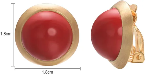 Miniatura 24 de Yoursfs Clip on Earrings for Women Round Faux Pearl Earrings Clipon 18K Gold Plated Non Pierced Earring Jewelry