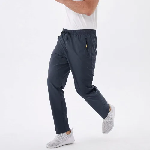 Miniatura 20 de Rapoo Pantalones ligeros para hombre con bolsillos con cremallera, secado rápido, pantalones deportivos de viaje para entrenamiento