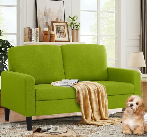 Miniatura 9 de BEEY Sofá individual de tela, cómodo sillón tapizado, muebles de sala de estar, sofá biplaza azul marino de 53 pulgadas, sofás pequeños