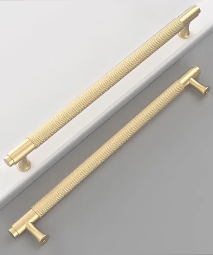 Paquete de 10 tiradores dorados de 10" (256mm) para gabinetes, manijas estriadas para cocina, tiradores para cajones, herrajes para armarios CK0029