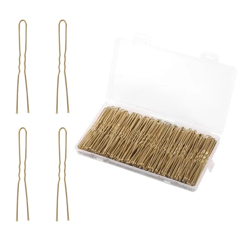 Miniatura 9 de AIEX Kit de 200 horquillas en forma de U, horquillas para el cabello, pinzas para el cabello para mujeres y niñas y peluquería (bronce)