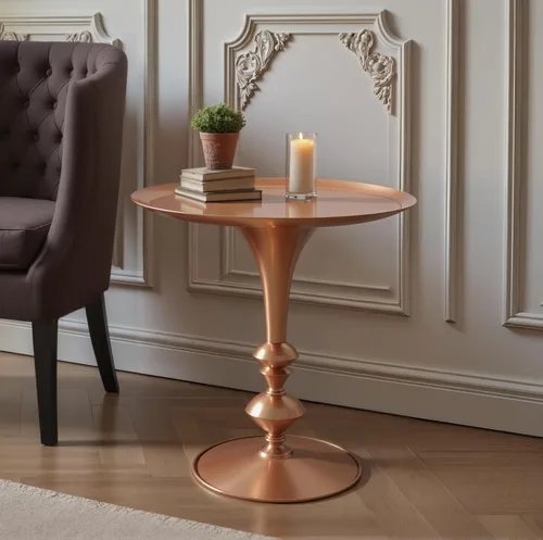 Miniatura 12 de Mesa auxiliar redonda de campo francés, mesa auxiliar redonda de madera MGO lavada color blanco antiguo, mesa de centro de madera bohemia para sala