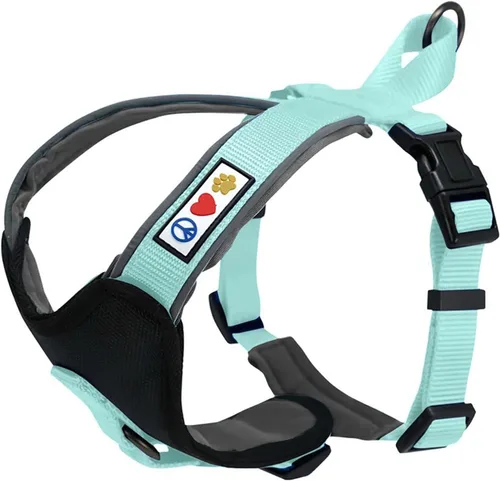 Miniatura 16 de Arnés para perro Pawtitas para entrenamiento de suave, ajustable, reflectante, acolchado para cachorros, Azul