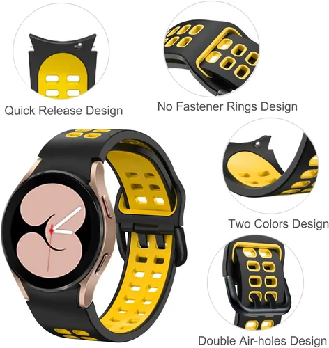 Miniatura 2 de Threeeggs Correa sin brecha para Samsung Galaxy Watch 7 6 5 4, 0.787 pulgadas, bandas de repuesto de liberación rápida para 5 Pro Band 1.772 in/4