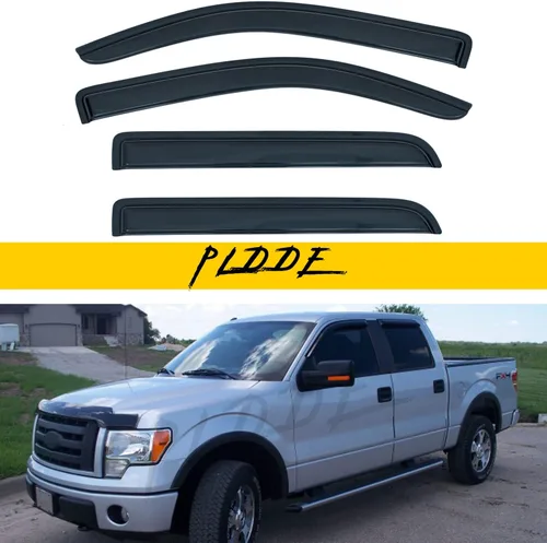 Miniatura 16 de 4 viseras adhesivas para ventana de ventilación de montaje exterior, para humo, sol, lluvia, compatibles con 15-23 F150 Crew Cab (Supercrew Cab)