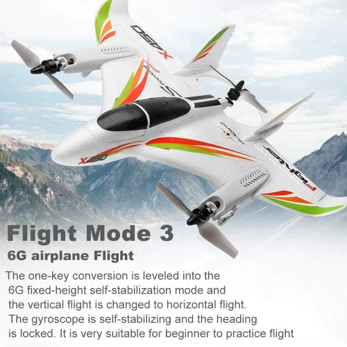 Miniatura 6 de GoolRC WLtoys XK X450 - Avión a control remoto, 2.4G 6CH Glider avión de ala fija, 3 modelos de vuelo, helicóptero sin escobillas, aterrizaje