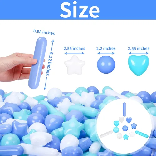 Miniatura 3 de Bolas para piscina de bolas STARBOLO para niños pequeños - Bolas de piscina de macaron a prueba de aplastamiento de plástico para niños pequeños