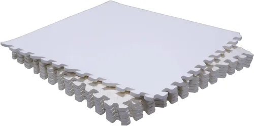 Miniatura 7 de Alfombrilla blanca de 6 x (24 pies cuadrados) para gimnasio, 24 x 24 pulgadas, espuma EVA, ejercicio entrelazado, rompecabezas de fitness, tapete