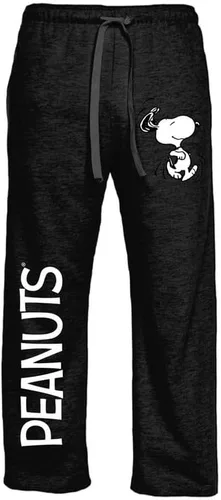 Ripple Junction Peanuts Comic - Pantalones de descanso con logotipo de Snoopy Dog para hombre, color carbón jaspeado, con licencia oficial