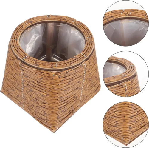 Miniatura 8 de OSALADI Cesta tejida de ratán para plantas, cesta de almacenamiento decorativa duradera hecha a mano