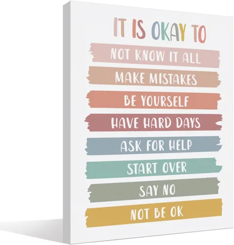 Miniatura 10 de BIWSHA Decoración de aula I Am Kind I Am Smart I Am Brave Affirmations - Lienzo decorativo de pared para dormitorio, sala de lectura, guardería