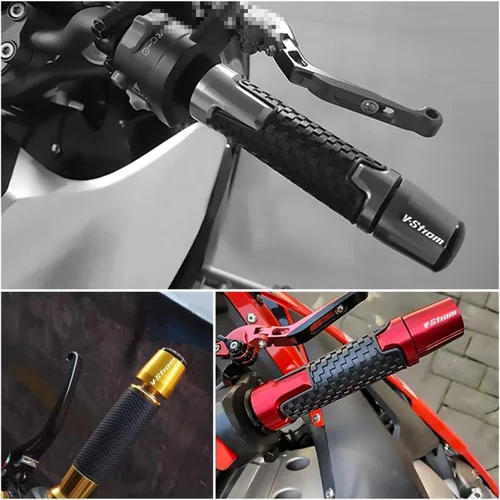 Miniatura 4 de for Suzuki DL250 DL650 V-Strom DL1000/XT 7/8" 22MM Motorcycle Handlebar Grips Handle Bar Grip End Cap Plug (Color : Black)