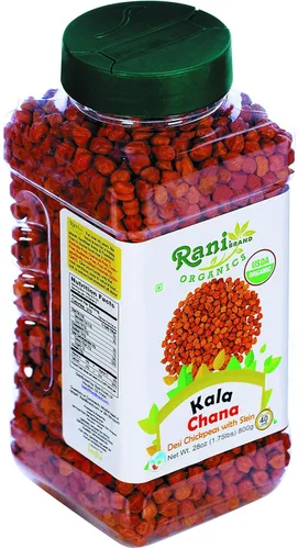 Miniatura 9 de Rani Organic Kala Chana (Garbanzos Desi con Piel) Tarro PET de 28 onzas (28.22 oz), totalmente natural, vegano, apto para gluten, sin OMG, origen
