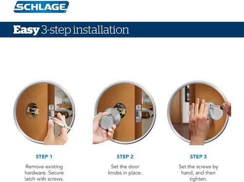 Miniatura 2 de Schlage F40 V BEL 605 - Pomo de puerta de campana, cerradura de privacidad para cama y baño, latón brillante