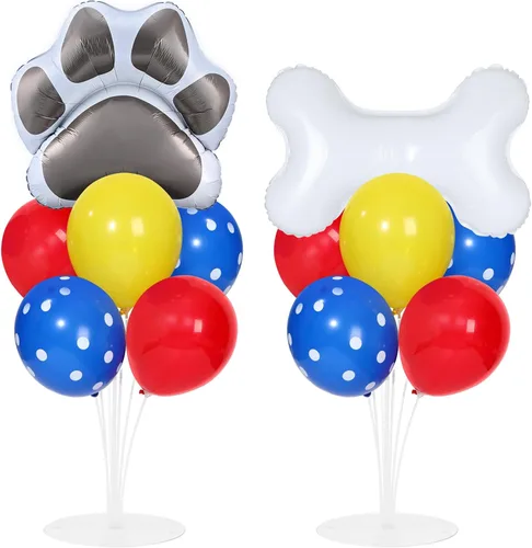 Miniatura 23 de Kit de soporte para globos de fiesta de fútbol 2 juegos con 2 globos de rugby de aluminio tipo bola, centro de mesa temático de fútbol para mesas