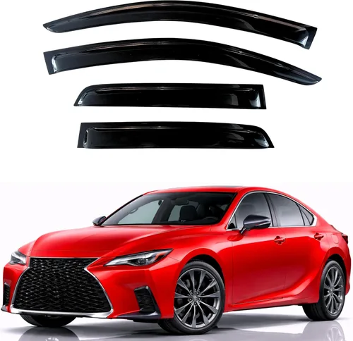 Miniatura 344 de KPY Visor de ventana compatible con Hyundai Tucson 2021-2025, 4 piezas de deflector de ventilación para ventana lateral, estilo Mugen, protector
