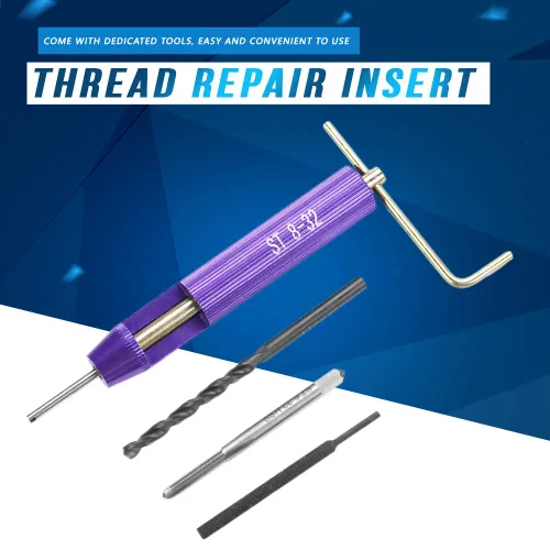 Miniatura 7 de Fafeicy 50 piezas de insertos de reparación de rosca, kit de inserciones de rosca helicoidal de alambre en espiral de acero inoxidable para piezas