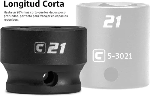 Miniatura 3 de Capri Tools Juego de llaves de vaso de impacto de 1/2 pulgada, métricas, 10 a 0.945 in, 15 piezas