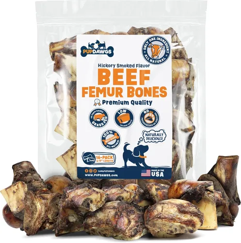 Huesos de perro de un solo ingrediente, fabricados en Estados Unidos, huesos de fémur de carne de res, huesos naturales para masticadores agresivos,