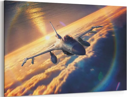 Miniatura 17 de MGSBCXN F-16 Fighting Falcon Airplane - Póster de caza F-16, póster de avión de combate F-16, decoración de pared de aviación, arte de pared