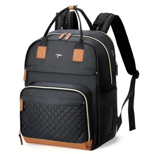Miniatura 8 de Mochila de Pañales - Mochila de Pañales Extra Grande para 2 Niños Gemelos, Bolsos de Viaje para Bebés para Mamá Papá 25-37L Expandible con Negro