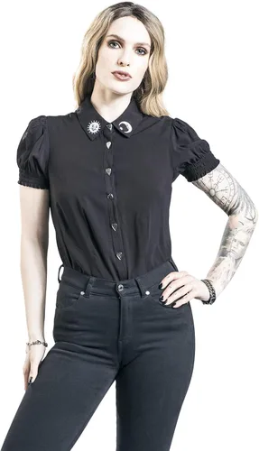 Miniatura 4 de Hell Bunny Samara Sun Moon Ouija Board Gothic Wicca Witchcraft Blusa Top, Negro