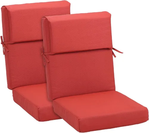Miniatura 17 de BPS Cojín para silla mecedora de 20 x 20 pulgadas, resistente a la decoloración y al agua, cojines para sillas de patio con funda extraíble
