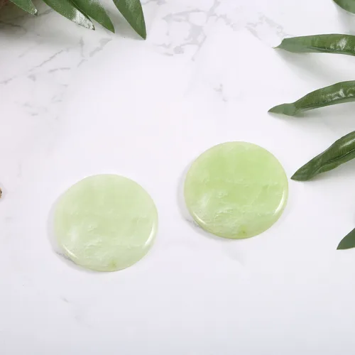 Miniatura 4 de Bememo 2 piezas de piedra de jade para extensión de pestañas de pegamento de pestañas redondas de jade verde para azulejos de pestañas adhesivas