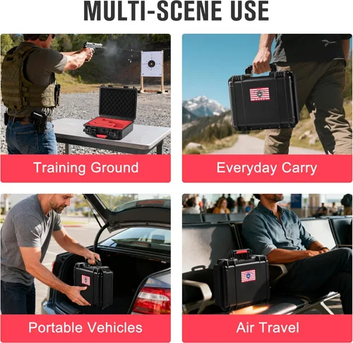 Miniatura 7 de Kinghardcase Estuche para Armas para Pistolas Aprobado por la TSA Estuche de Viaje para Armas de Fuego Estuche Duro para Pistola Glock Estuche
