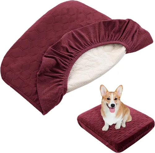 Miniatura 10 de nanbowang Fundas impermeables para cama de perro, fundas de repuesto lavables, pelo de mascota fácil de quitar, funda de almohada para perro