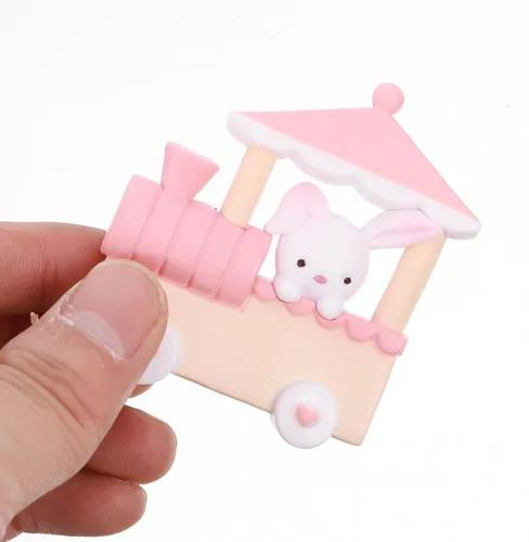 Miniatura 3 de PRETYZOOM 3 piezas de mini adornos de conejo para tartas de 2.2 x 2.2 pulgadas, adornos de muñeca de conejito en miniatura, decoraciones de pastel
