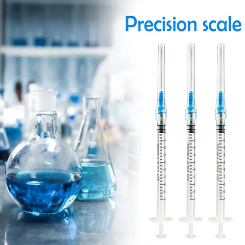 Miniatura 4 de Paquete de 100 jeringas Luer Lock de 1 ml con agujas de 23Ga (1 pulgada), jeringas y agujas desechables de plástico en embalaje individual