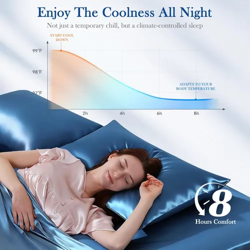 Miniatura 3 de Avolare Fundas de almohada refrescantes, más suaves que la seda, paquete de 2 fundas de almohada refrescantes para personas que duermen con calor