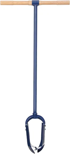 Taladro manual para postes de 6 x 46 pulgadas con mango en T de madera dura antideslizante, taladro industrial ajustable, taladro de jardín grande