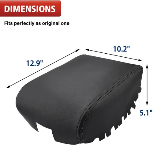 Miniatura 5 de KBH Cubierta de Repuesto para Consola Central para Infiniti QX60 / JX35 y Nissan Pathfinder 2013-2020, Cuero Vinílico, Tapicería para Reposabrazos