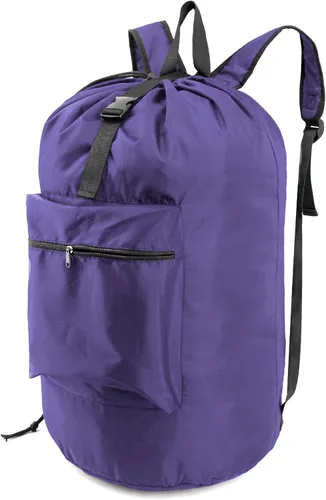 Miniatura 9 de BeeGreen Mochila de lavandería verde musgo para viaje, bolsa de lavandería con correas de hombro ajustables y cierre de cordón, XL bolsa