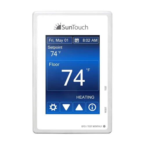 SunTouch SunStat Command - Termostato programable con pantalla táctil a color para sistemas de calefacción por suelo eléctrico, múltiples opciones