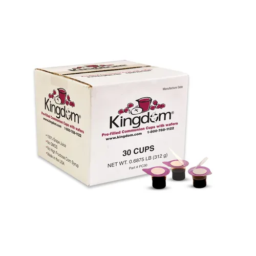Miniatura 19 de Kingdom Taza de comunión precargada con obleas (jugo rojo de 250 quilates) sellada en un recipiente de una sola porción con hasta 1 año de vida