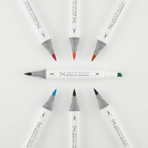 Miniatura 4 de Artfinity Set de marcadores de boceto - Juego de 3 - Garnet RV4-65, marcadores profesionales a base de alcohol de tinte vibrante para artistas