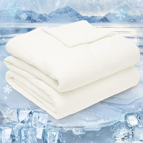 Miniatura 12 de PHF Manta Refrescante Suave Tamaño Twin para Personas que Duermen con Calor y Sudores Nocturnos, Manta Transpirable y Acogedora, Q-MAX>0.45 Absorbe
