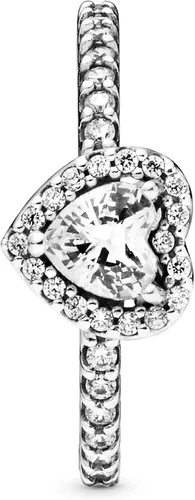 Miniatura 7 de Pandora Elevated Heart Ring - Promise Ring for Women - Layering or Stackable Ring - Gift for Her - Sterling Silver with Clear Cubic Zirconia, With