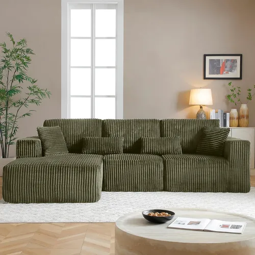 Miniatura 27 de Sofás seccionales de nube deshuesada de 95 pulgadas para sala de estar, cómodo y esponjoso sofá de espuma viscoelástica en forma de L, sofá modular